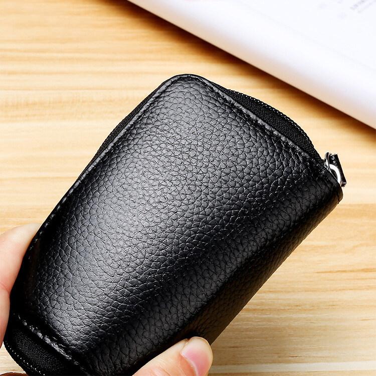 Geantă de mână din piele naturală pentru carduri de credit, pentru bărbați și femei, pentru carduri VIP, pentru ID, subțire, cu fermoar, pentru afaceri, pentru organe