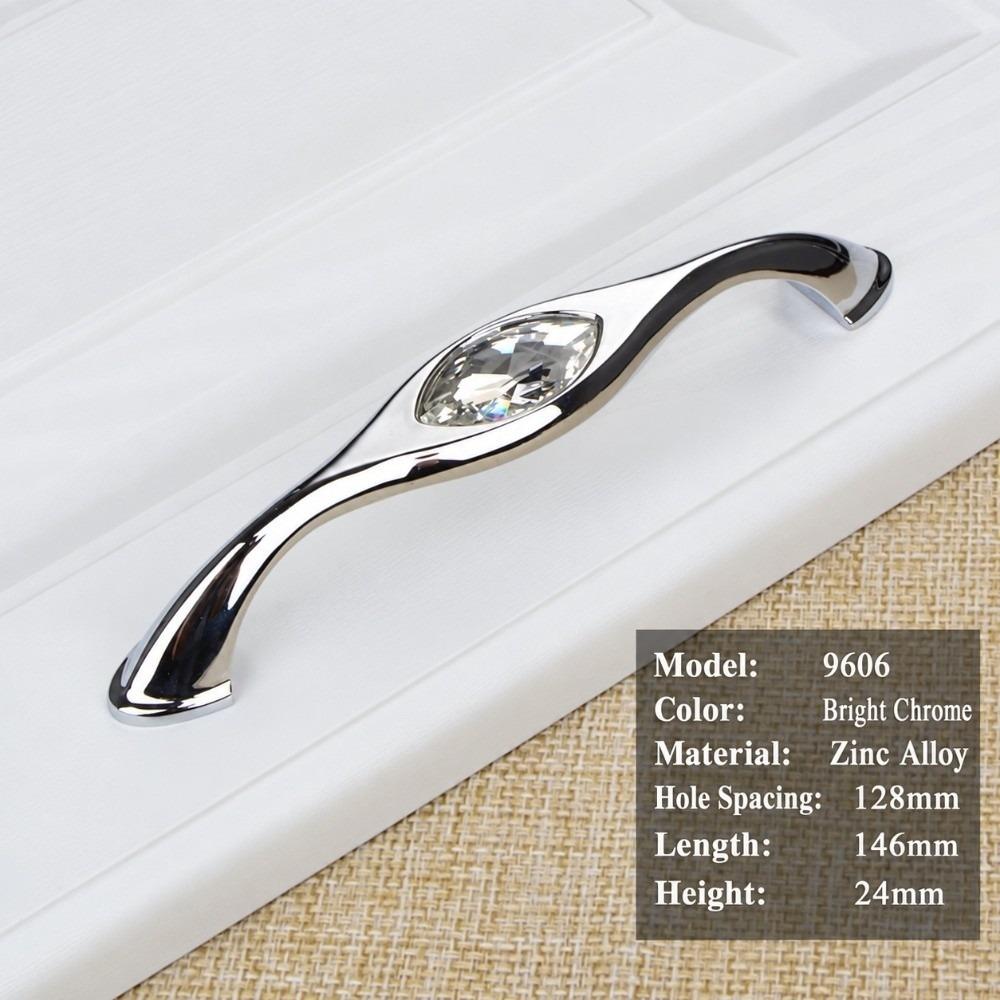 Polished Crystal Cabinet Handle Shiny Furniture Knob Gold Drawer Pull Wardrobe Furniture Cabinet