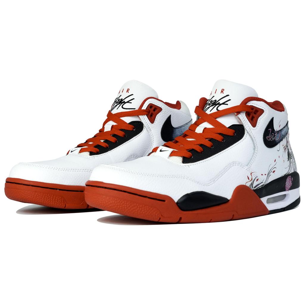 Nike Flight Legacy Daji, The Enchantress Of A Thousand Flowers High top Vintage Basketball Shoes Unisex Red Black White BQ4212-100(Team113-)