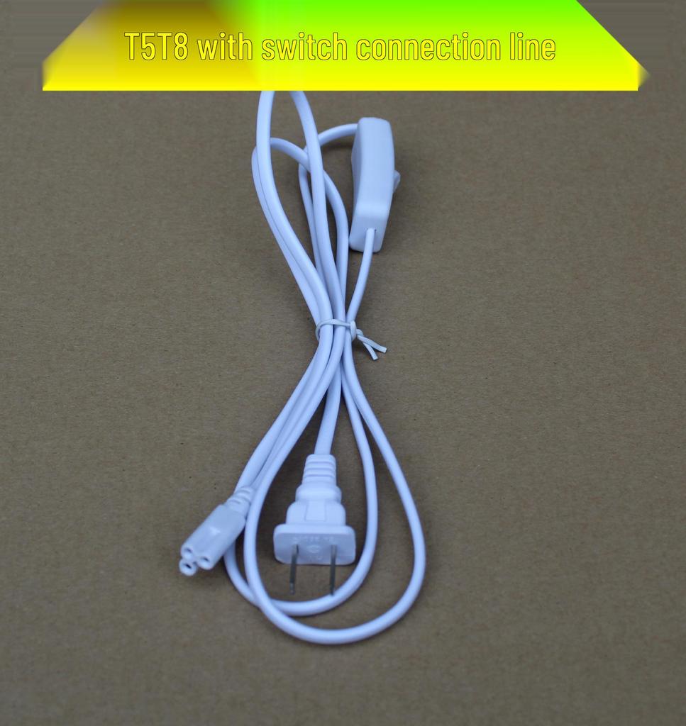LED Tube Extension Cord: T5T8 with 303 Switch, 1 To 1.8m, Three-Pin Plug