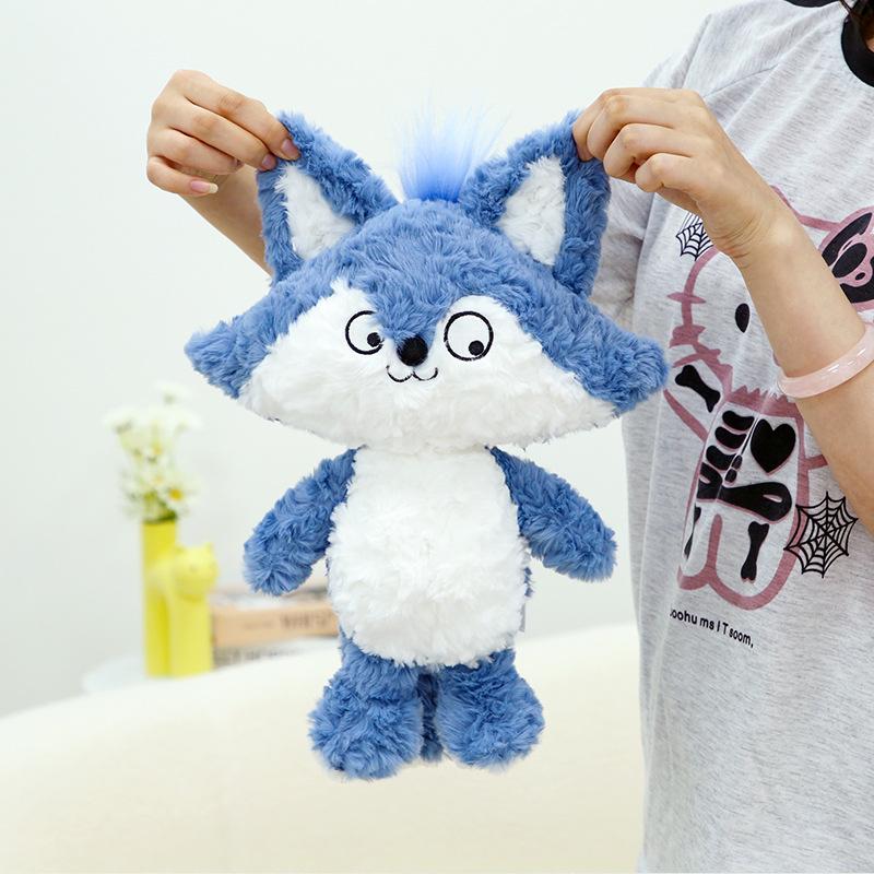 Funny doll fox plush toy cute little fox doll children's birthday gift throw pillow