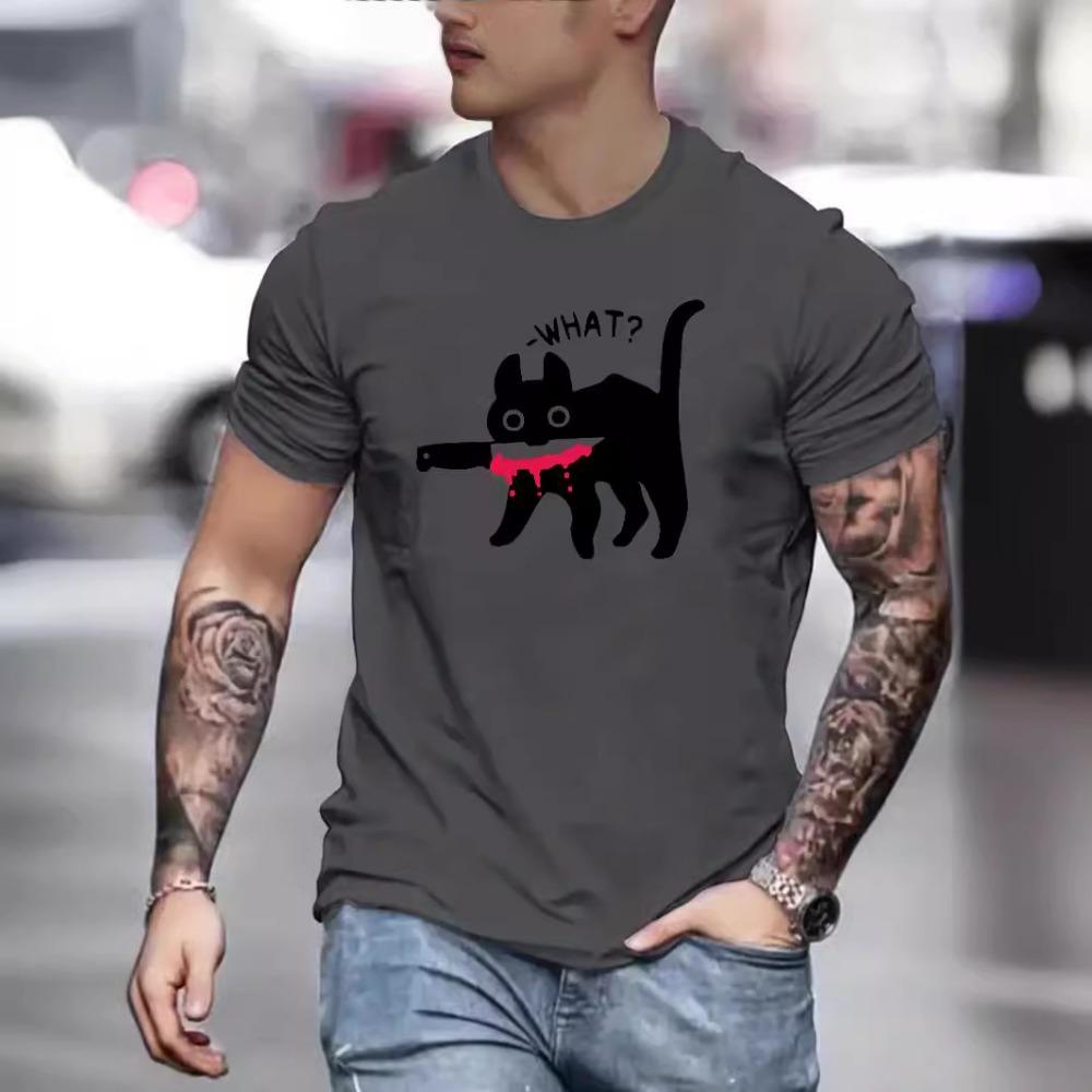 

Модная футболка с принтом в стиле Харадзюку из чистого хлопка с круглым вырезом и короткими рукавами для мужчин 3XL серый