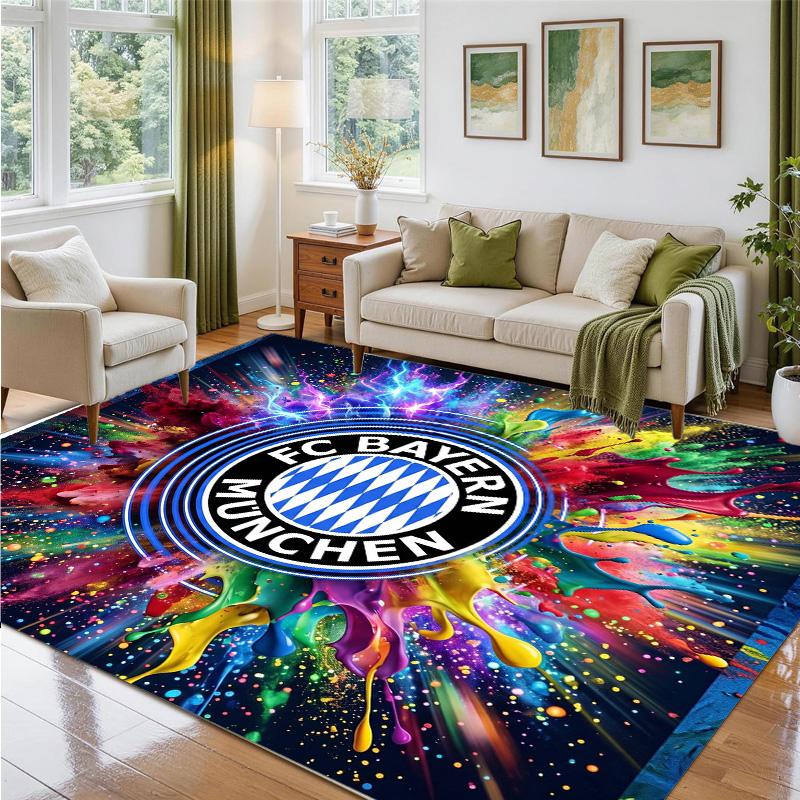 Bayern Munich Design Crystal Velvet Rug Soft Decorative Mat for Bedroom Entrance