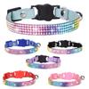 Pet Collar Shiny Rhinestone Color Anti-bridle Suede Soft and Comfortable Bell Style Cat Leash Collar