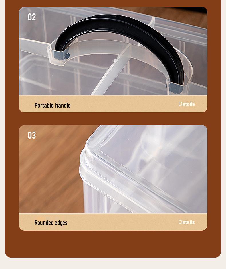 Stackable Multi-Layer Tea Set Storage Box with Handle - Dustproof and Portable for Cups and Coffee Table