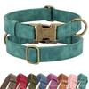 Adjustable Soft Dog Collar - Faux Leather Engravable No Choke Small Medium Large Dogs