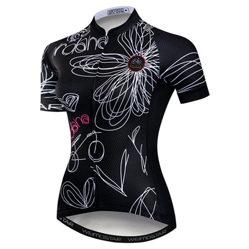 Flower Printed Cycling Jersey Polyester 