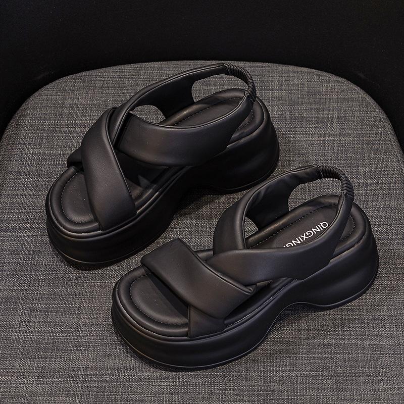 Thick-soled Small Women's Sandals Summer New Wear Fashion Versatile Muffin Height Increase Casual Sports Women's Sandals
