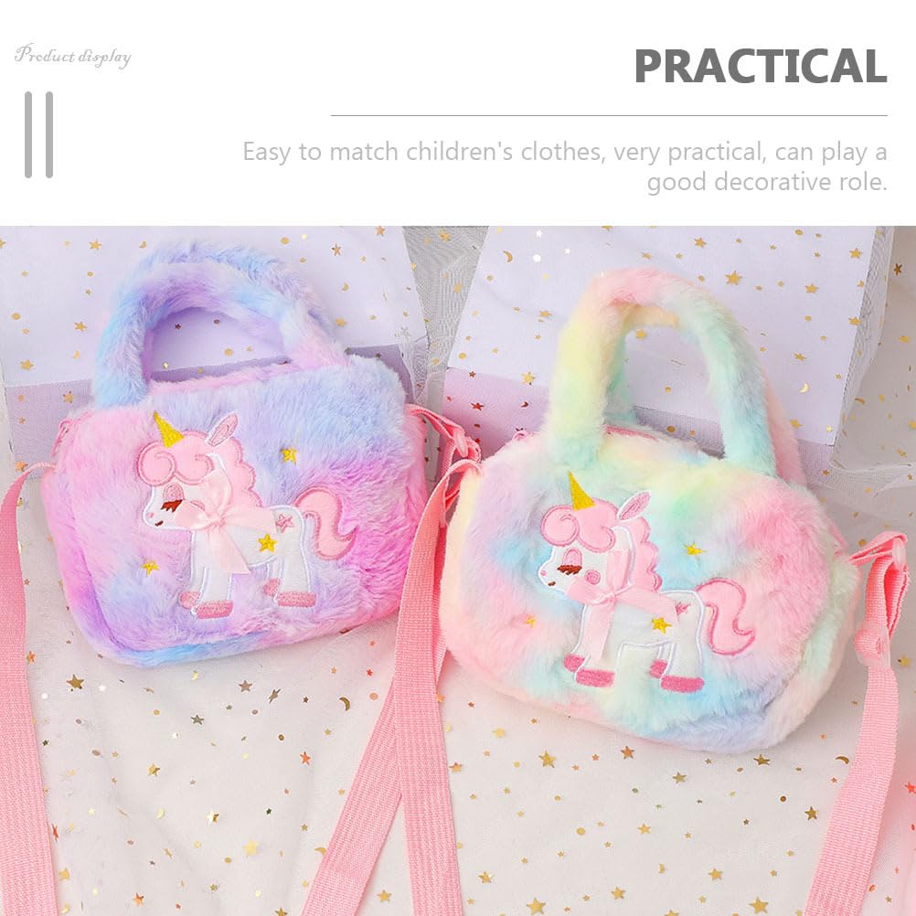 TENDYCOCO Einhorn Umhängetasche für Mädchen, Crossbody Tasche, Beutel, Schultasche für Kinder, Niedliches Plüschtier Design, Leicht, Perfekt für den Kindergarten,