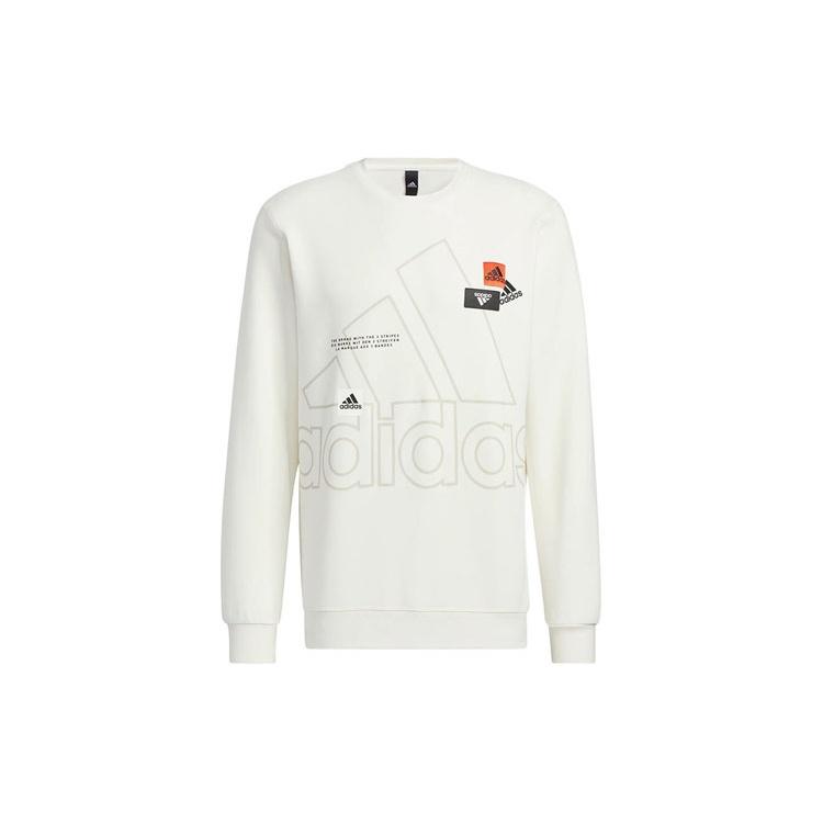 Men s adidas Mh Bp3 Crew Logo Athleisure Casual Sports Round Neck Autumn White HP1432 XL
