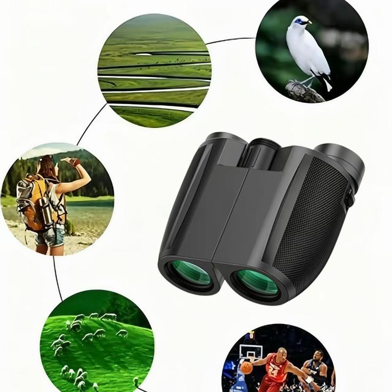 10x25 Binocular Telescope High Power Clear Lens Low Light Night Vision Gear Compact Portable Optical Device for Outdoor Hiking