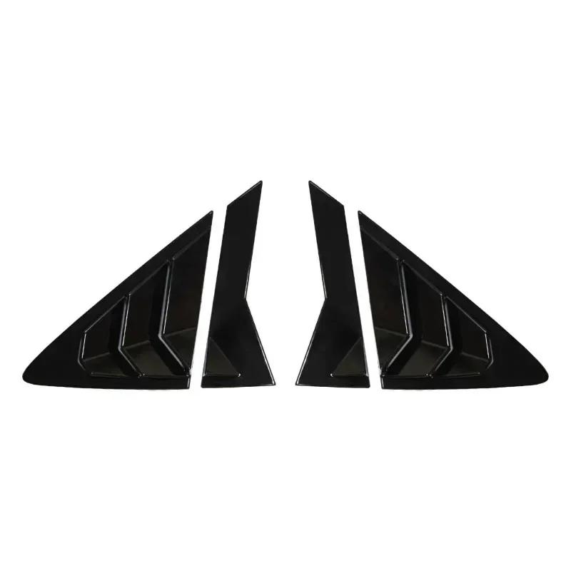 For Hyundai Verna 2010--2016 2Pcs Car Rear Window Side Vent Shutter Louver Cover Trim Black Carbon Fiber Exterior Accessories