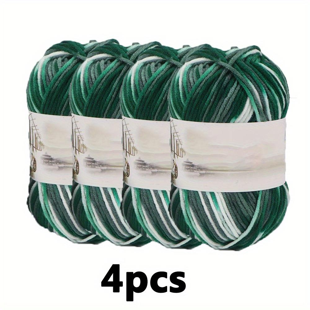 4pcs Gradient Color Soft Yarn Hand Knitted Yarn for DIY Craft Knit Sweater Scarf Socks and Gloves