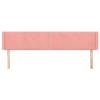 VidaXL Tête de lit avec oreilles Rose 183x16x78-88 cm Velours3118693