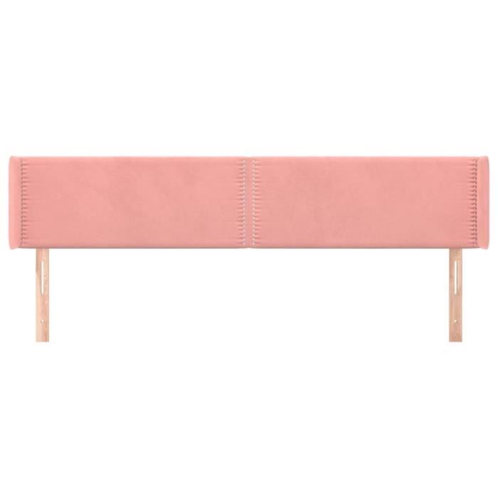 VidaXL Tête de lit avec oreilles Rose 183x16x78-88 cm Velours3118693