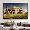 Colosseum In Rome Grass Lawn Canvas Painting Landscape Sunset Night Posters and Prints Wall Art Pictures Home Decor No Frame