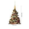 2D Acryl Flachdruck Bücher Anhänger Heim Baum Fenster Hängende Deko Geschenk für Buchliebhaber Kreatives Buch Weihnachtsbaumschmuck