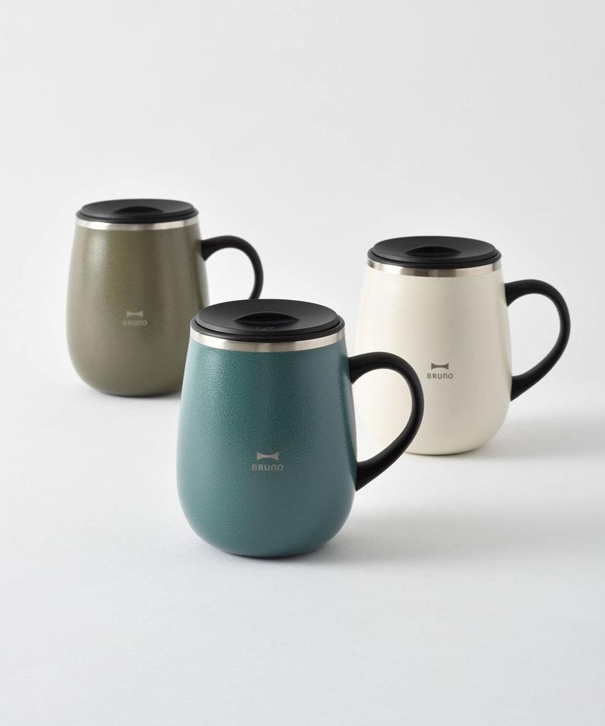 BRUNO Stainless Steel Mug with Lid, Double-Walled Vacuum Insulation, 460ml, Blue Gray (BHK263-BGY)