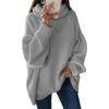 Turtleneck Pile Collar Long Sleeve Thickened Warm Pullover Sweater Women Autumn Winter Solid