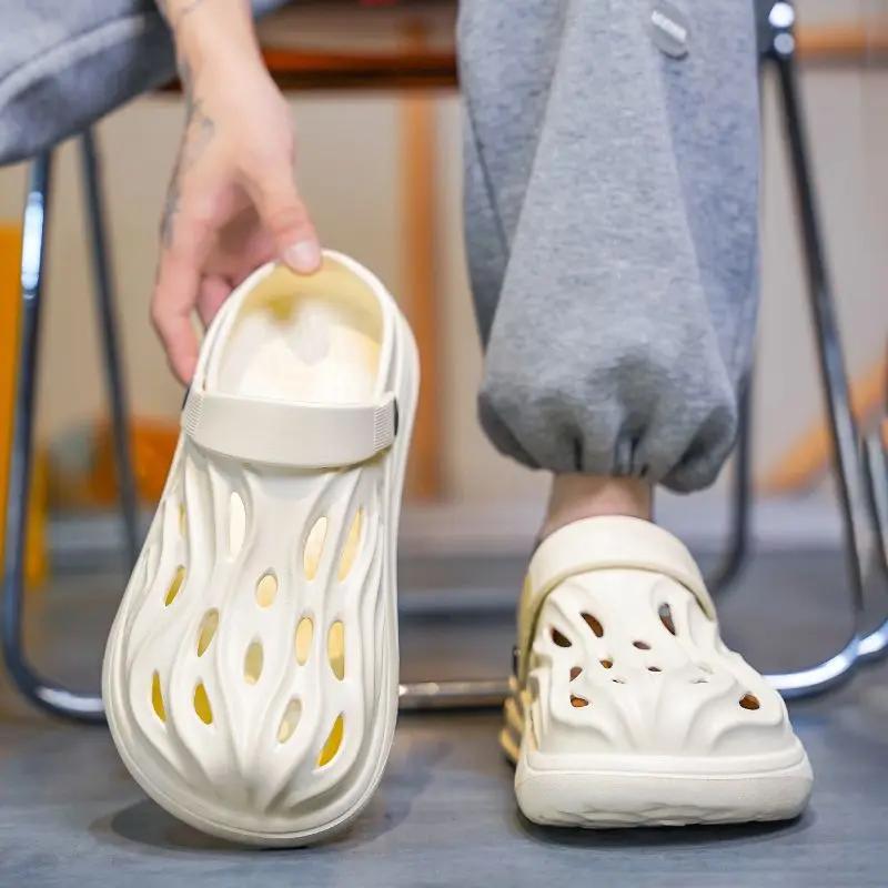 Fashion Slides Platform Hole Male Slipper Soft Sabot Original 2025 Style Eva Adult Y2k Mascullino Summer Sale Clappers Casual Men's Shoe