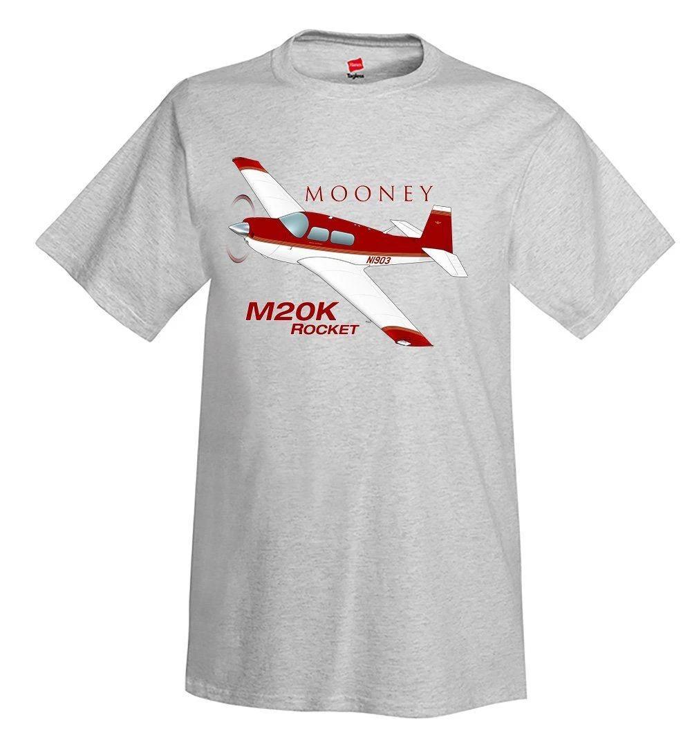 Mooney M20K / 252 TSE (Red/Gold) Airplane T-Shirt - Personalized w/ Your N# 3XL