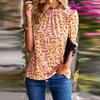 2024 Summer New Arrival Floral Small Stand Collar Short-Sleeved Chiffon Shirt for Women Fashion Style Fresh Easiest for Match Fairy Top Women
