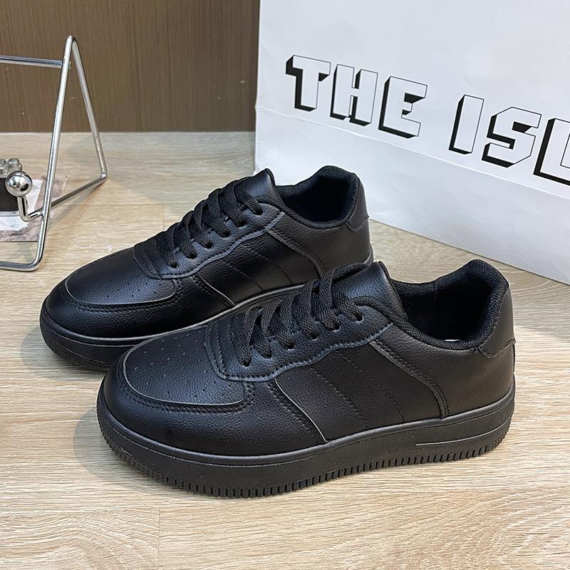 

Маленькие черные туфли женские маленькие белые туфли Air Force No. 1 Кожаные повседневные туфли для сноуборда Универсальные туфли на платформе 41 чёрный