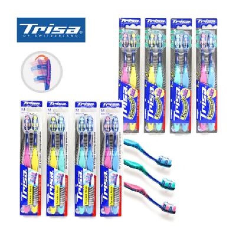 TRISA Flexible Head 3 Toothbrush with 2 Functional Tongue Cleaners 4435 4442 Ordinary hat