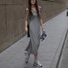 Striped Suspender Dress for Women In Summer Latest Versatile Slim Fit Slim Vest Mid-length Skirt