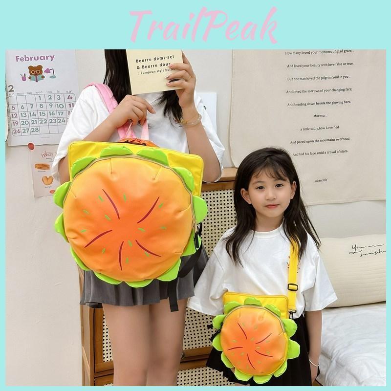 Cute Hamburger Cartoon Shoulder Bag Parent Child Backpack Daily School Travel