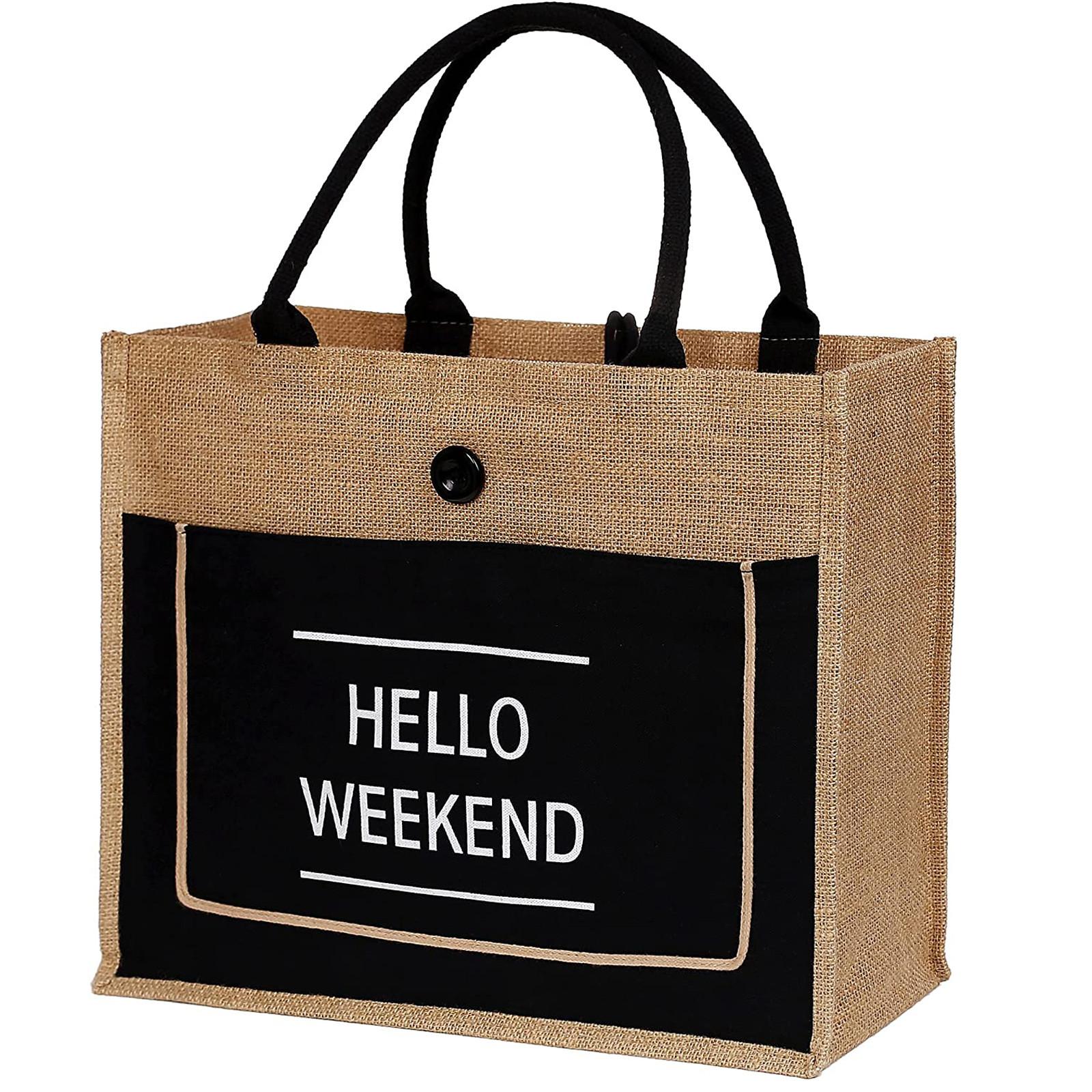 

Пляжная сумка Votton Водонепроницаемая сумка из конопли Большая вместительная сумка-тоут Сумка Сумка чёрный