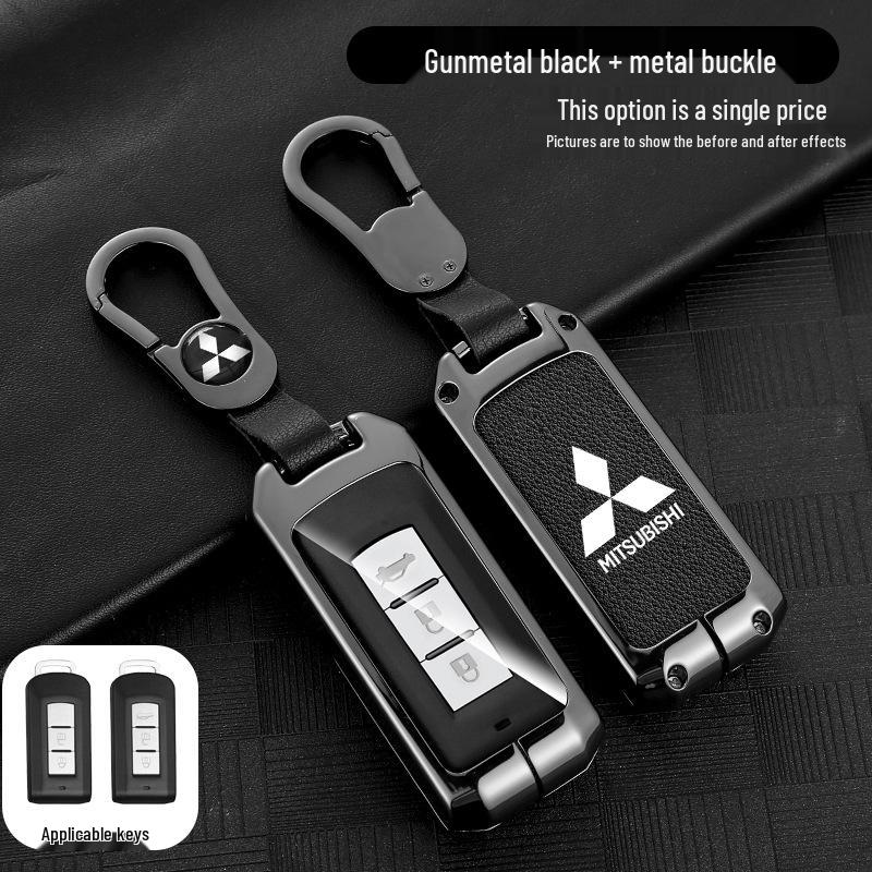 Mitsubishi Outlander, ASX, Pajero Key Case: Durable Metal Shell with Secure Buckle.