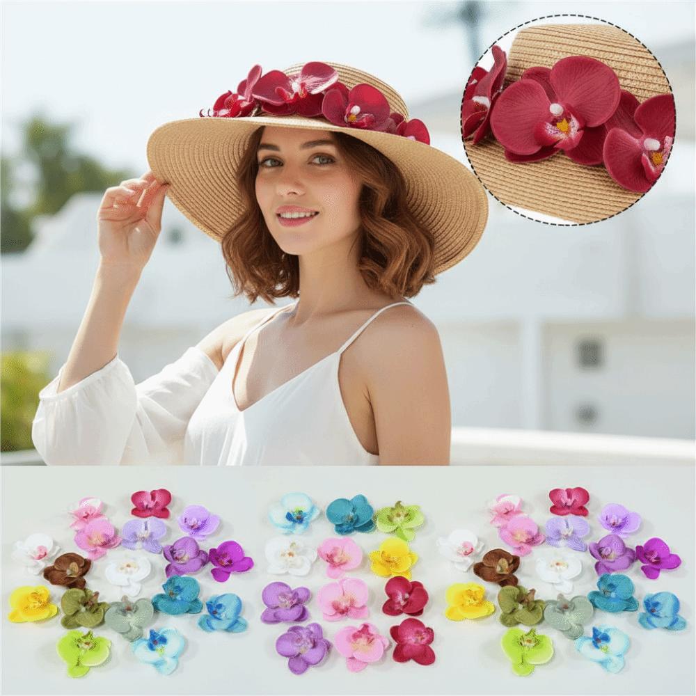 10 Stück Seidenmotte Orchidee Künstliche Blumen Kunstblume Phalaenopsis Blume Haarschmuck DIY Souvenir Geschenk Hochzeitsdeko