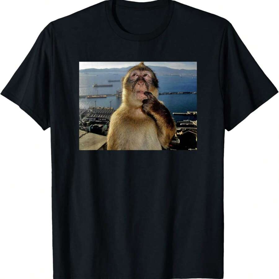 

Unisex s Casual Portrait Print Round Neck Short Sleeve T-Shirt L