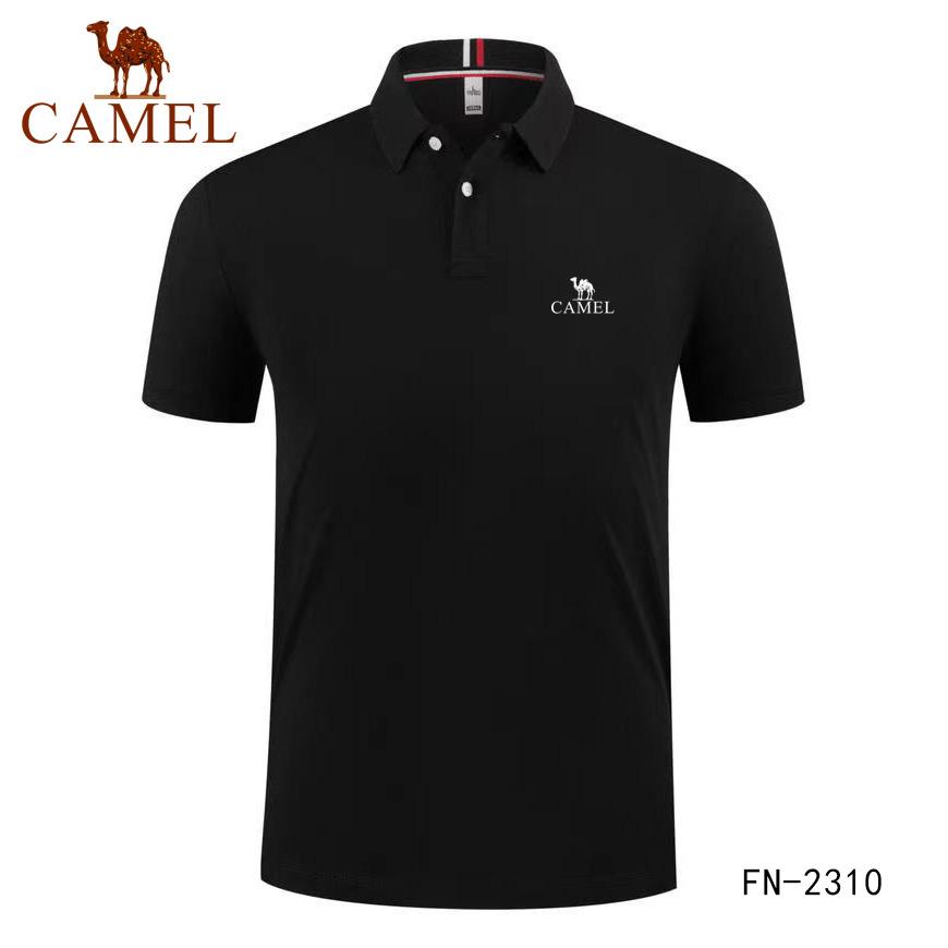 Camel Vår och sommar högkvalitativ tvättad bomull Ny broderad pikétröja för par pikétröja