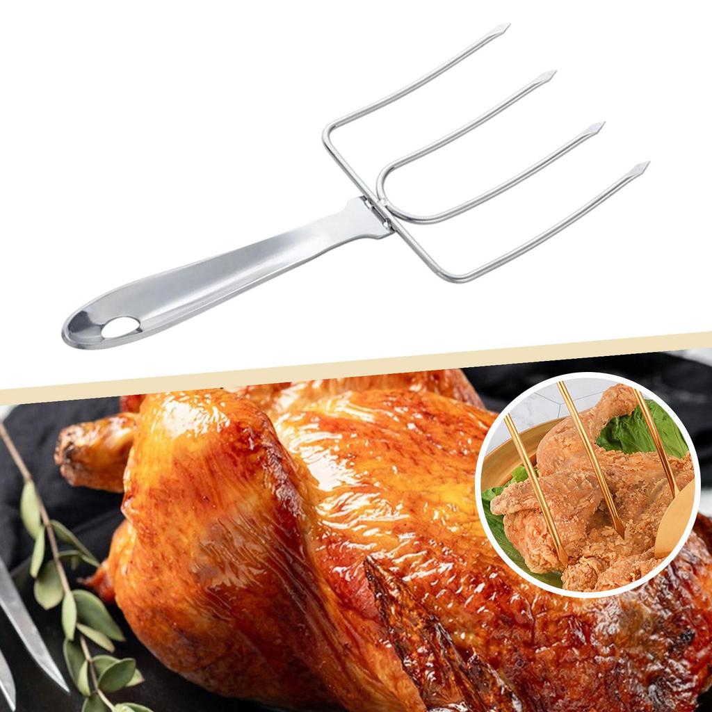 Stainless Steel Turkey Fork, Steak Grill Fork Space Saving Professional,Poultry Lifter