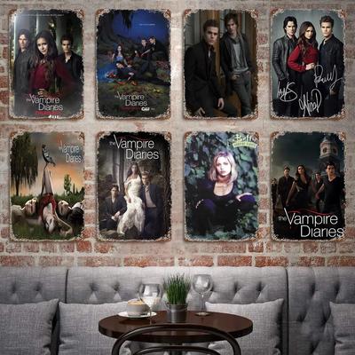 The Vampire Diaries Metal Decor Poster Vintage Tin Sign Metal Sign Decorative Plaque for Pub Bar Man Cave Club Wall Decoration