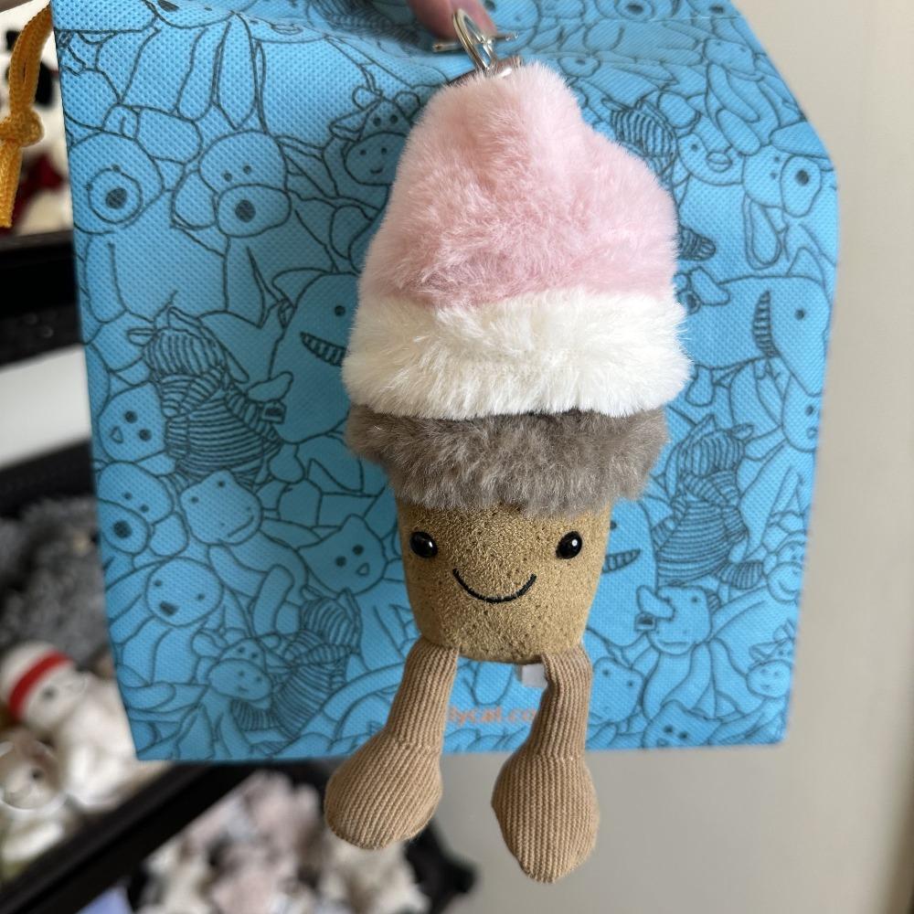 Zábavný želé plochý náhradní přívěsek croissantová koule klíčenka taška dekorativní plyšová hračka dárek