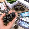 15 Teile/satz Polyedrische Würfel D3-D100 Sphärische RPG Komplette DND Opaque Schwarz 100 Seiten Würfel Rolle Spielen Tisch Party Brettspiel