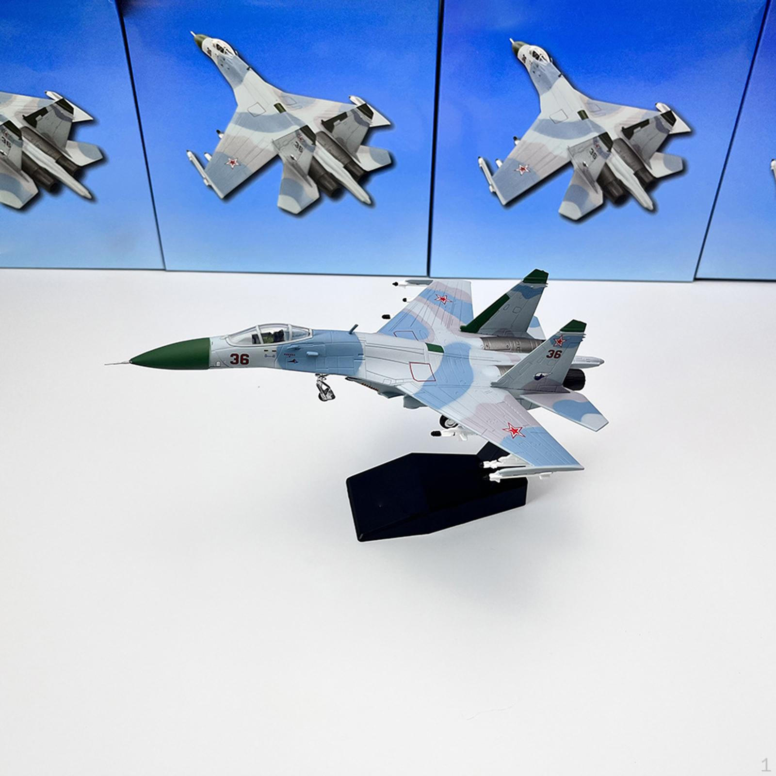 

Модель истребителя СУ-27 масштаба 1/100, коллекция штурмовиков с подставкой-украшением, имитация
