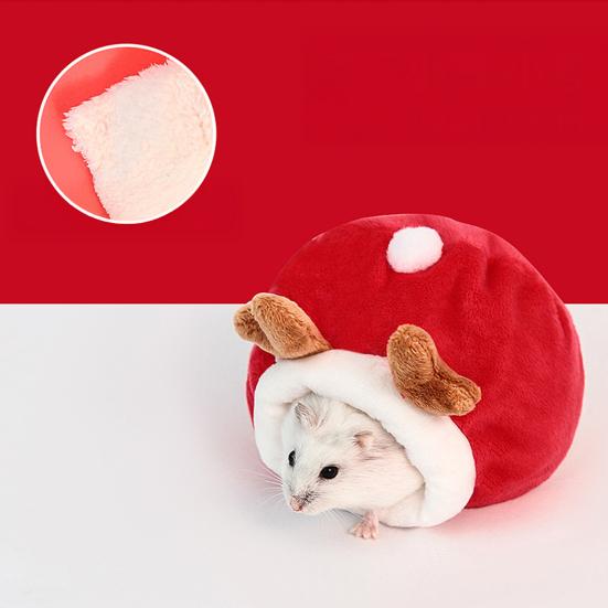 Hamster Cave Bed Cute Animal Design Pets Mini House Cozy Winter Sleeping Nest Warm