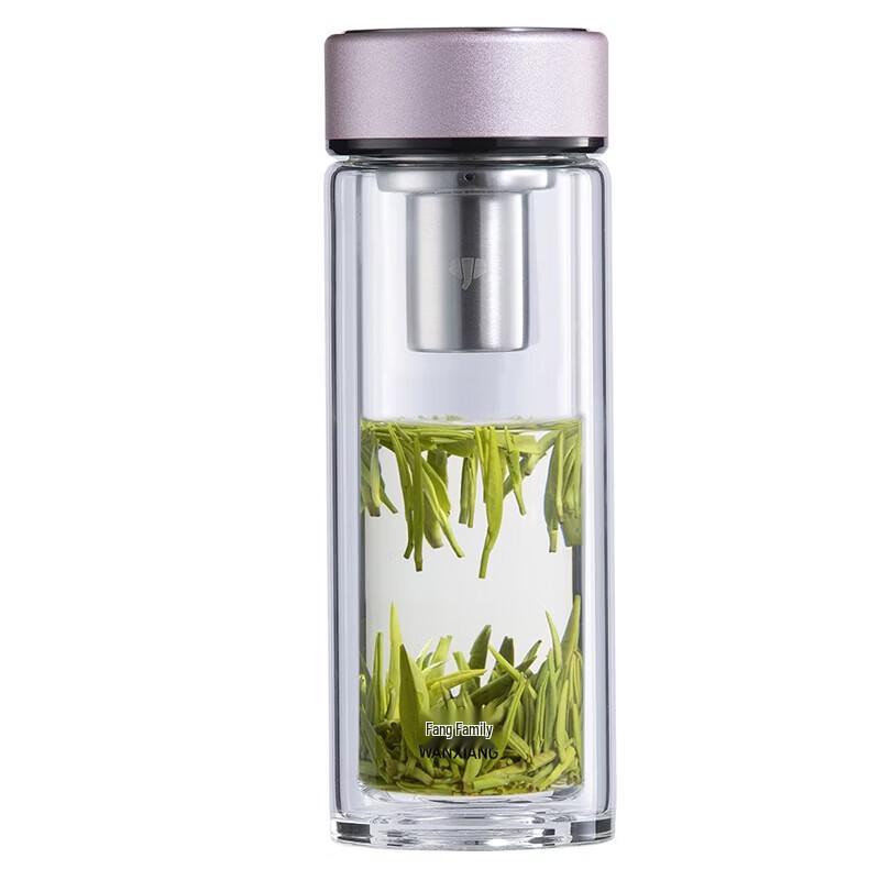 WANXIANG Double-Layer Borosilicate Glass Water Bottle