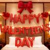 HAPPY VALENTIENS DAY Balloon Set Bow Balloon for Valentine's Day Bedroom Decoration Balloon, Romantic Atmosphere Decoration
