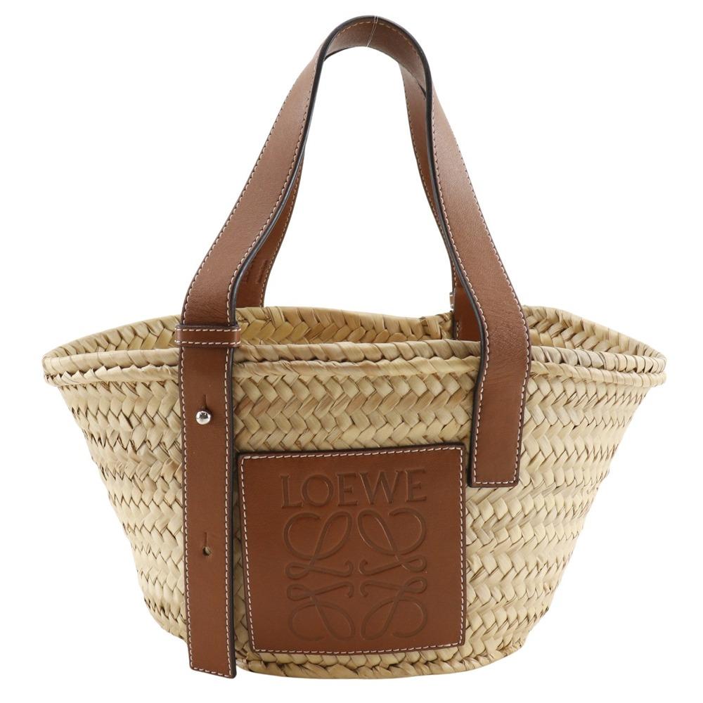 

LOEWE Basket bag small Tote Bag Basket bag Brown Raffia/leather Women Used