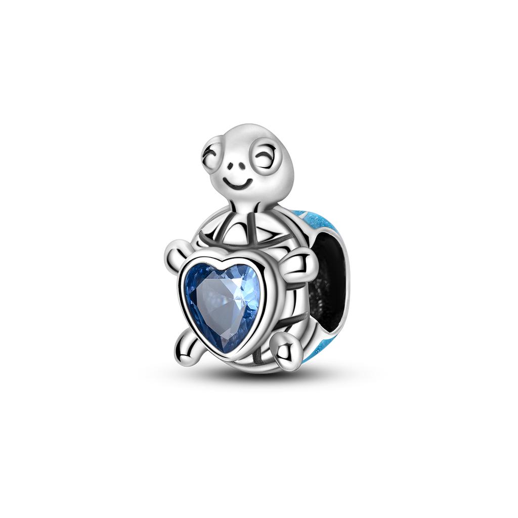 Choice Authentic Accessories Bracelets Sapphire Charm Bead Charms Bead Charms Genuine copper Blue Color Inlaid Zirconium Dangle Do It Yourself Jewelle