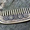 Vintage Viking Beard Comb Heavy Duty Metal Carved Portable Travel Pocket Men Beards Mustaches Hair Wide Teeth Comb