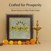 7 Horses Painting On Raw Pyrite Stone for Vastu | Seven Running Horses with Sun Wooden Wall Art