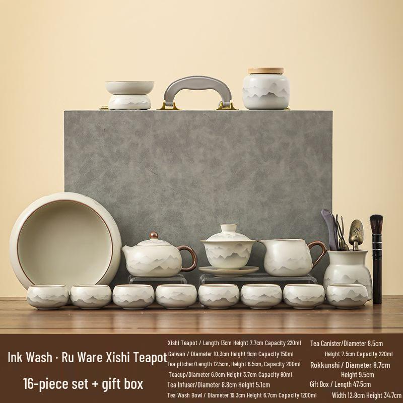 Chaxun Ink Ru Kiln Kung Fu Tea Set