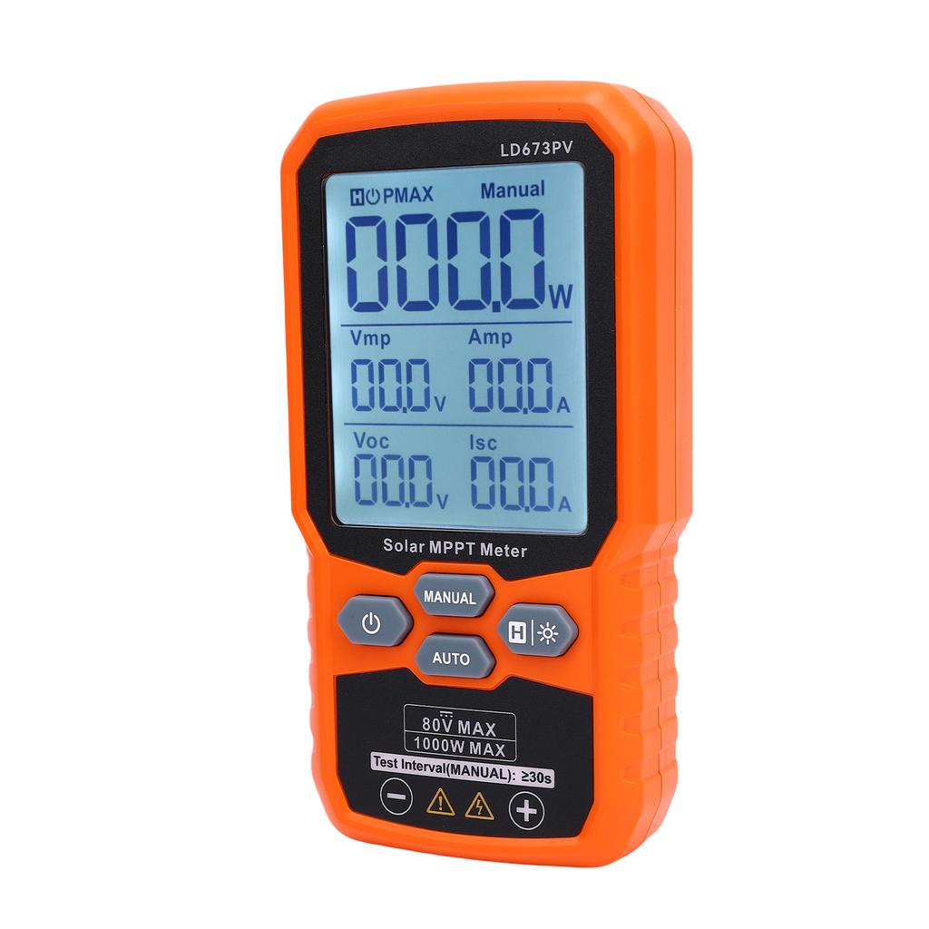 Solar Panel Power Meter Tester 1000W PV Multimeter with LCD Display MPPT Tester for Solar Panels – Measures Pmax Voc Isc 12-80V