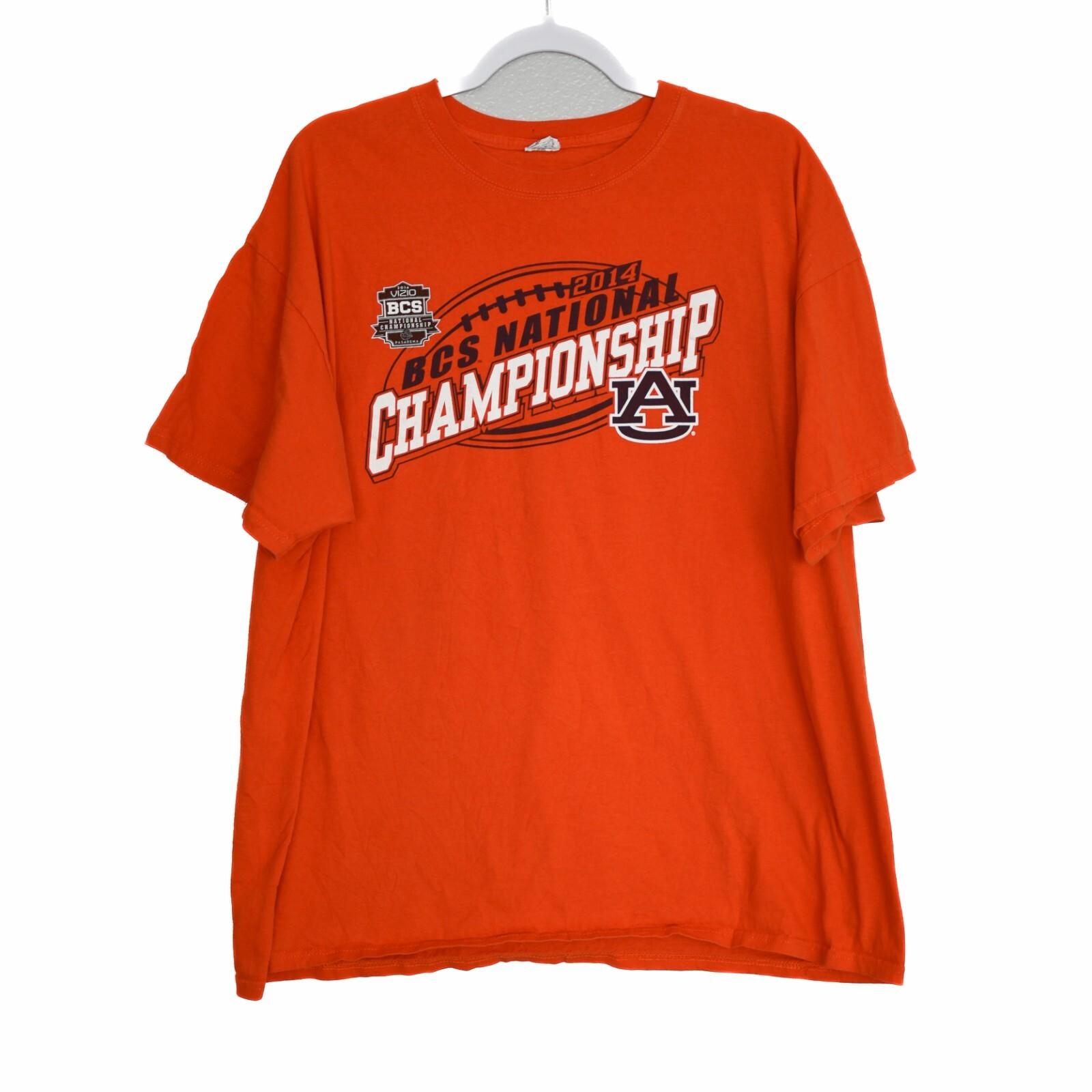 Jerzees Men Orange Graphic T-Shirt BSC National Championship Short Sleeve Sz 2XL S